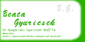 beata gyuricsek business card